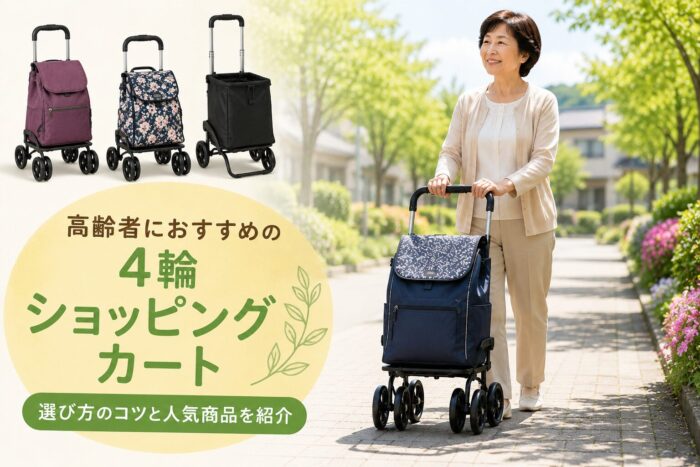 高齢者向け4輪ショッピングカートの選び方とおすすめ商品を紹介するアイキャッチ画像
