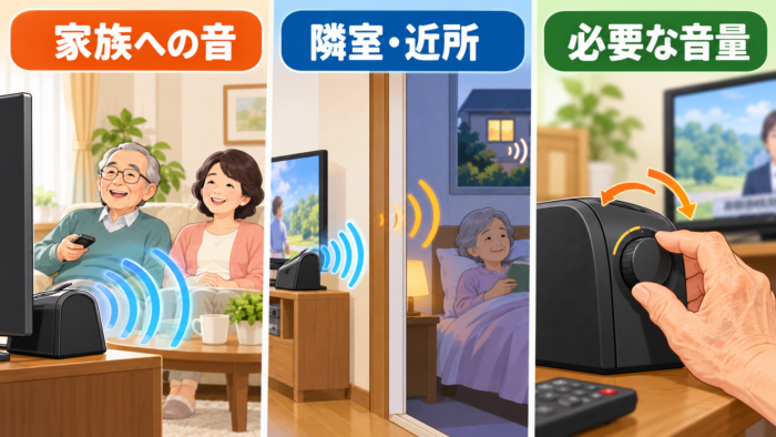 ミライスピーカーの周囲への音で気になる3つのポイント