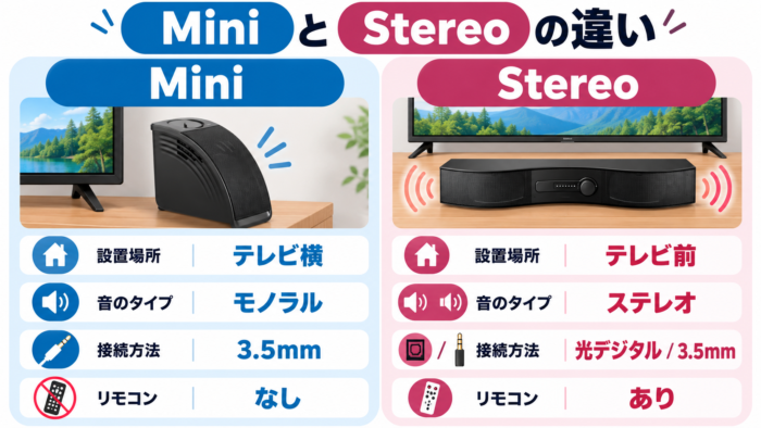 MIRAI SPEAKER MiniとStereoの違い