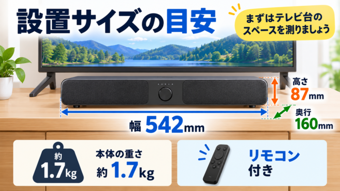 MIRAI SPEAKER Stereoのサイズと設置スペース