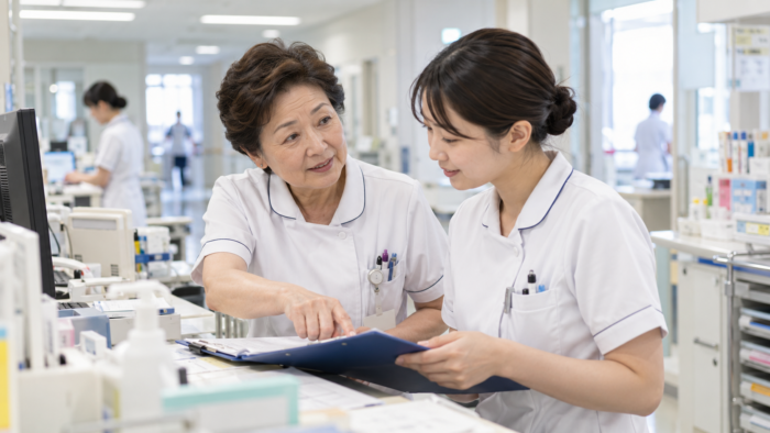 年代の違う看護師が一緒に働く職場のイメージ
