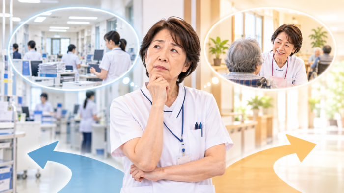 今の職場を離れることに不安を感じる看護師